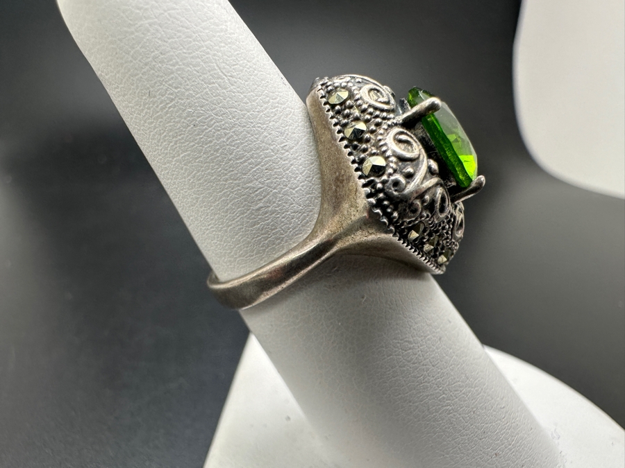 Sterling Silver Peridot Ring Size 6.5 7.7g [Photo 6]