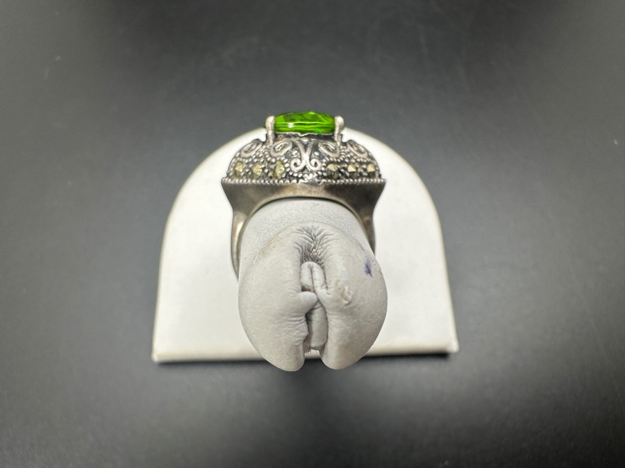 Sterling Silver Peridot Ring Size 6.5 7.7g [Photo 7]