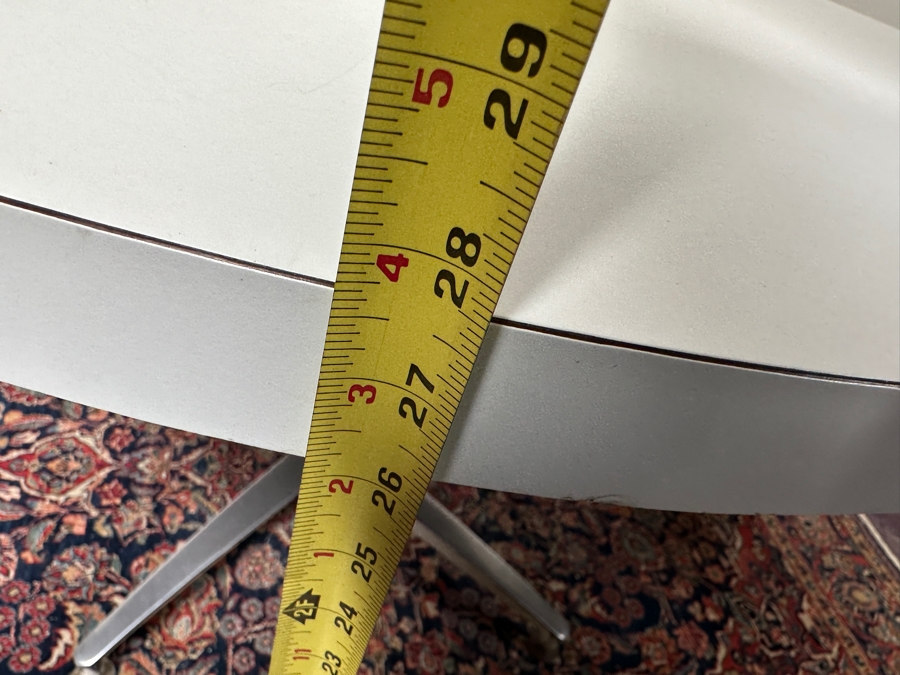 Vintage Mid-Century Modern Round Table White XI 41.75W X 27.75H [Photo 10]