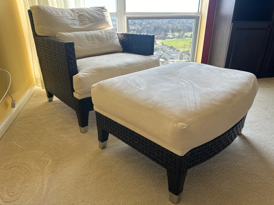 Kreiss Furniture Lounge Armchair 32W X 36D X 33H With Matching Ottoman 32W X 26D X 17H