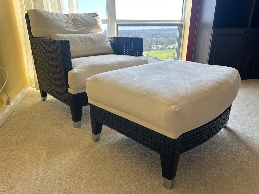 Kreiss Furniture Lounge Armchair 32W X 36D X 33H With Matching Ottoman 32W X 26D X 17H [Photo 2]