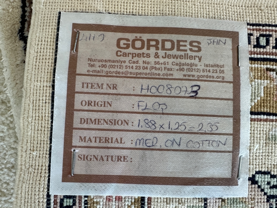 Finely Hand Knotted Turkish Wool Area Rug From Gordes Carpets & Jewelry Istanbul, Turkey 49 X 80 [Photo 7]
