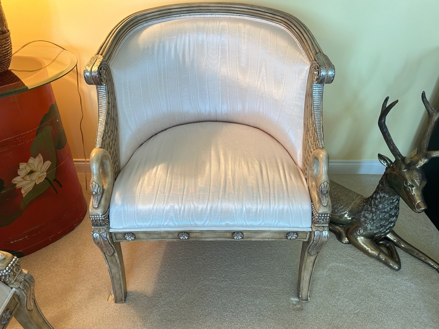 Pair Of Maitland-Smith Swan Occasional Armchairs 27.5W X 28D X 33H Pair Retails For $3,736 [Photo 4]