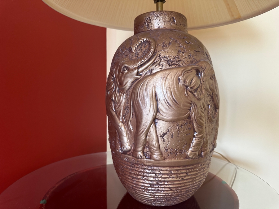 Elephant Motif Table Lamp 28H [Photo 3]