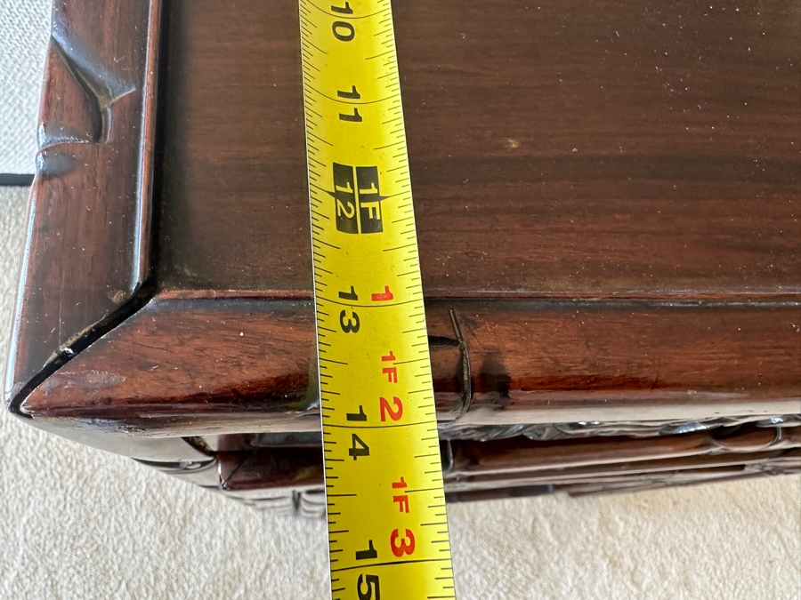 Set Of Four Vintage Chinese Nesting Tables With Dragon Bamboo Motif 19.5W X 14D X 27.5H [Photo 11]