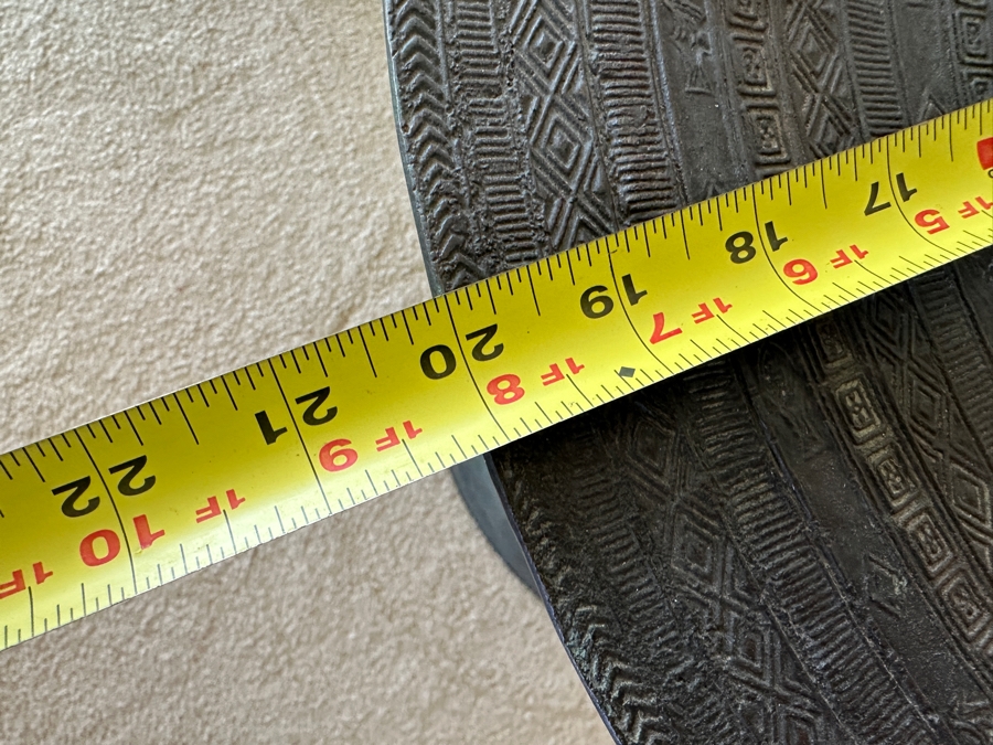 Pair Of Antique Burmese Karen Thai Bronze Metal Four Frog Rain Drum Drink Tables With Glass Tops 20W X 15.5H Glass Top Is 25.5W [Photo 20]