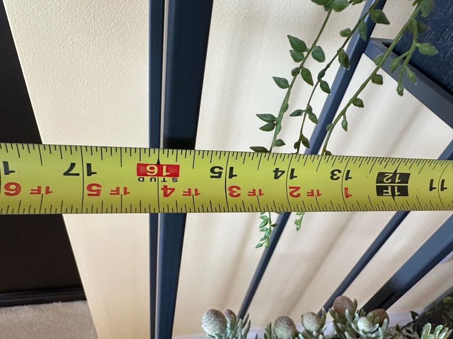 Crate & Barrel Charcoal Cube Planter With Artificial Succulents 16W X 16D X 59H [Photo 5]