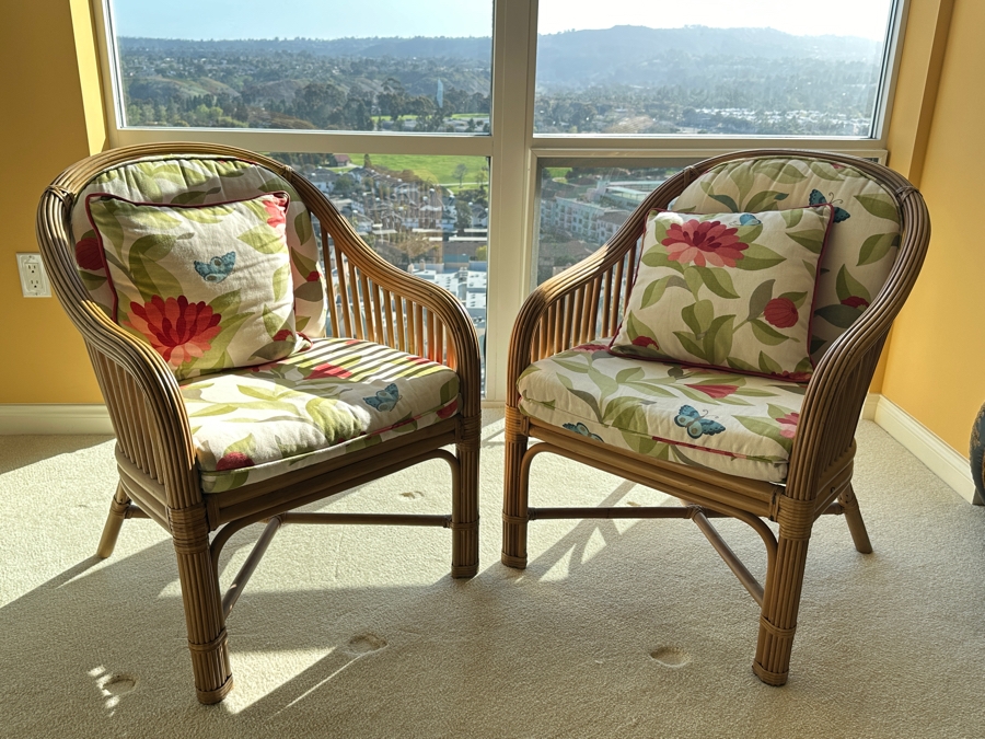 Pair Of Rattan Occasional Armchairs [Photo 6]