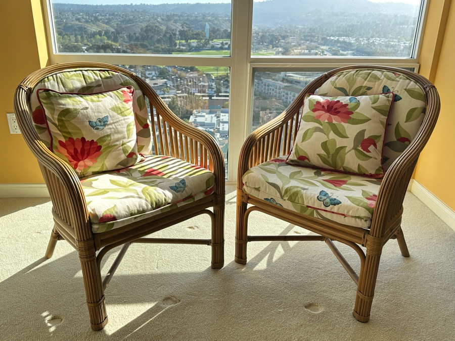 Pair Of Rattan Occasional Armchairs [Photo 1]