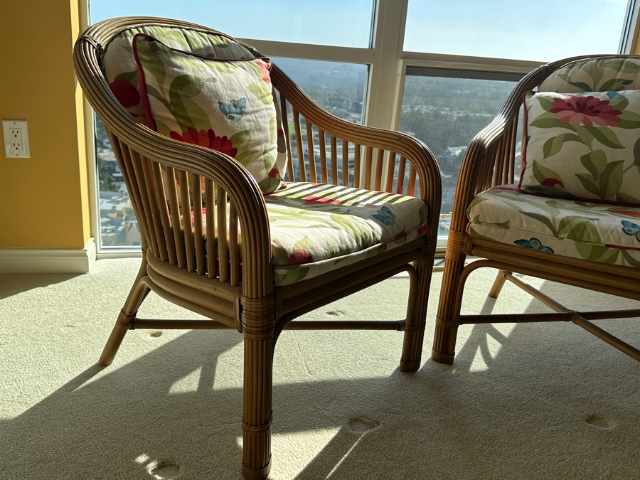 Pair Of Rattan Occasional Armchairs [Photo 3]