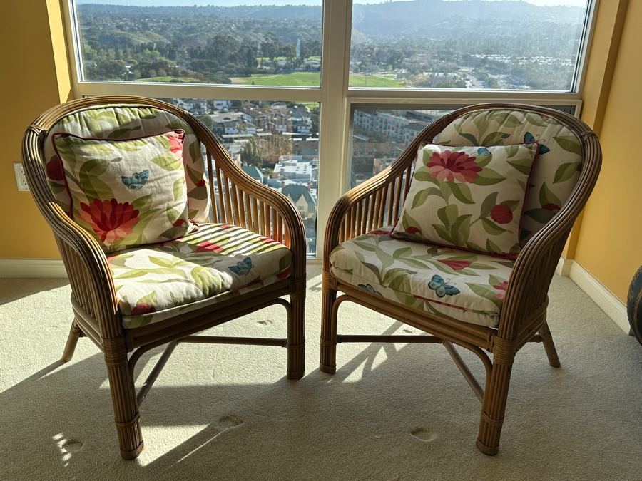 Pair Of Rattan Occasional Armchairs [Photo 8]