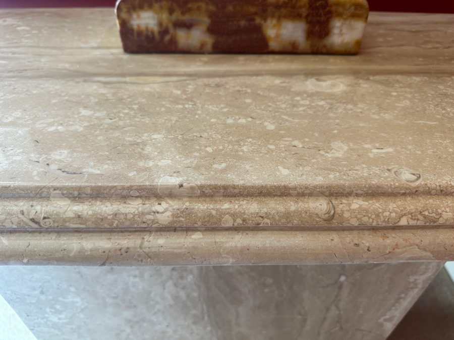 Travertine Console Table With Pedestal Base 54.5W X 17.5D X 29.5H [Photo 6]