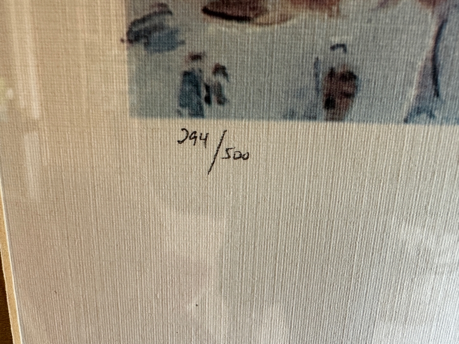 Marc Chagall Limited Edition Offset Lithograph Titled 'Red Bouquet' Numbered 294 Of 500 20 X 29 Framed 30 X 39.5 [Photo 7]