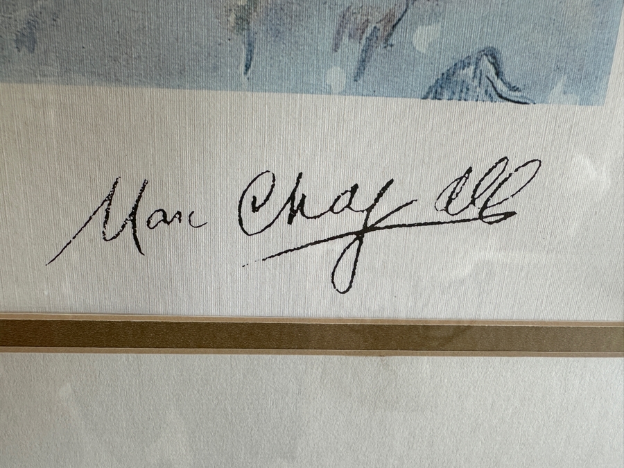 Marc Chagall Limited Edition Offset Lithograph Titled 'Red Bouquet' Numbered 294 Of 500 20 X 29 Framed 30 X 39.5 [Photo 6]