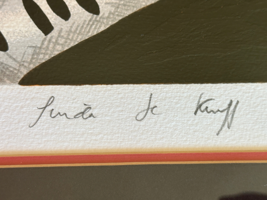 Linda Le Kinff Hand Signed Limited Edition Serigraph Titled 'Swing 1995' Numbered HC 46 Of 52 17' X 21' Framed 25 X 29 [Photo 5]