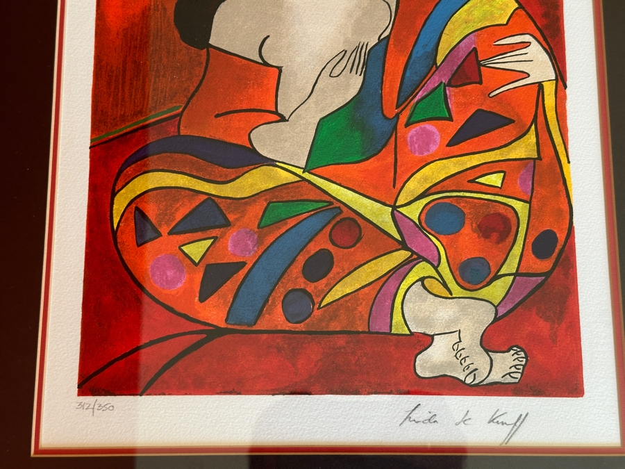 Linda Le Kinff Hand Signed Limited Edition Serigraph Titled 'Leki' Numbered 312 Of 350 12.5' X 16' Framed 21 X 24 [Photo 5]