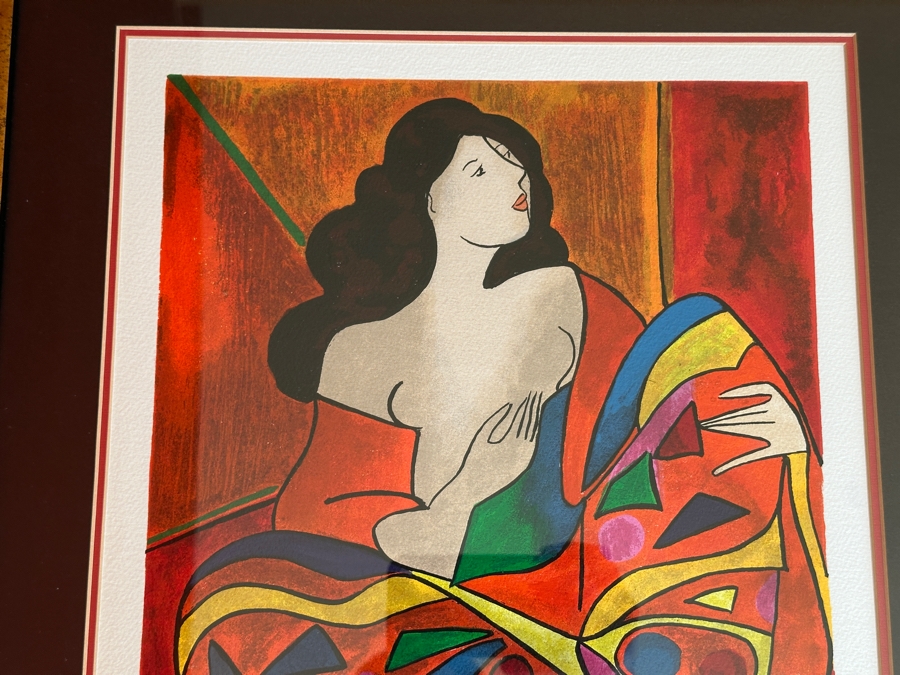 Linda Le Kinff Hand Signed Limited Edition Serigraph Titled 'Leki' Numbered 312 Of 350 12.5' X 16' Framed 21 X 24 [Photo 4]