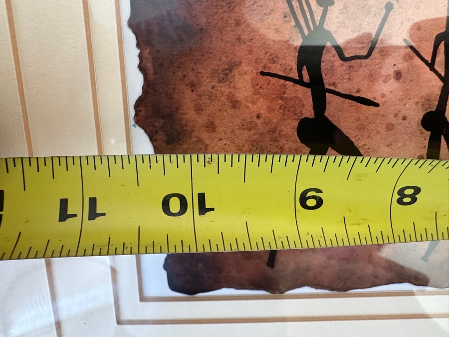 J. H. Wright South African Artist 'The African Collection' Print Of Cave Drawings Hand Signed 10.5 X 5 Professionally Framed 30 X 26 [Photo 6]