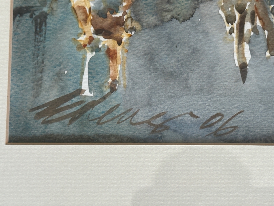 Ong Kim Seng (B. 1945, Singapore) Original Watercolor Painting On Paper Artist Signed Lower Left And Dated 2006 15.25 X 12.5 Framed 23 X 20 [Photo 5]