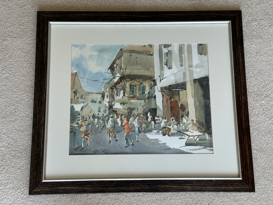 Ong Kim Seng (B. 1945, Singapore) Original Watercolor Painting On Paper Artist Signed Lower Left And Dated 2006 15.25 X 12.5 Framed 23 X 20 [Photo 2]