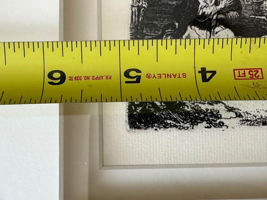 Rembrandt Van Rijn (1606-1669, Dutch) Christ And The Woman Of Samaria Etching 4.25 X 4.75 Framed 23W X 23.5H [Photo 13]