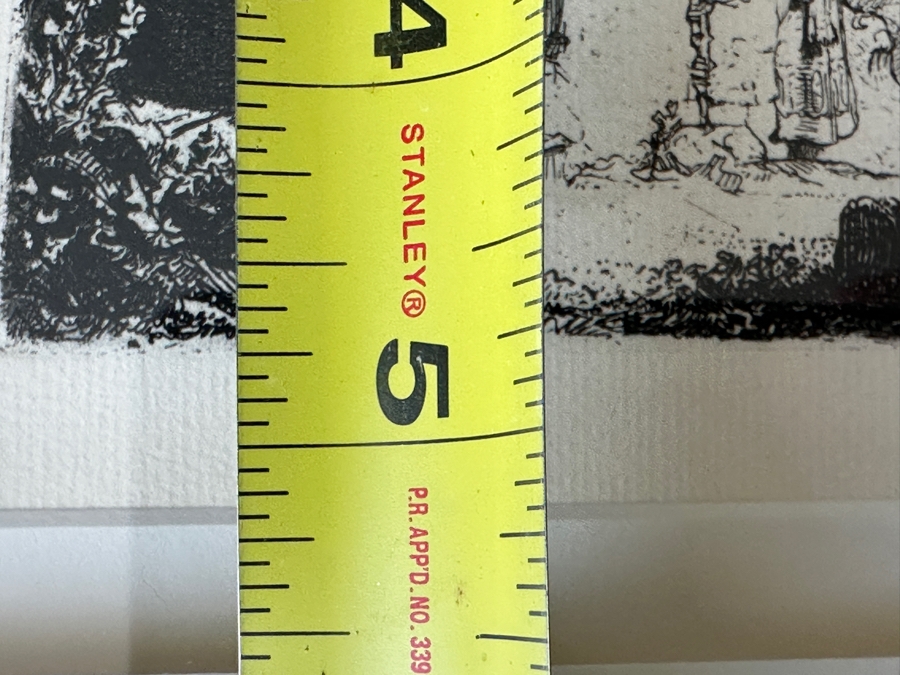 Rembrandt Van Rijn (1606-1669, Dutch) Christ And The Woman Of Samaria Etching 4.25 X 4.75 Framed 23W X 23.5H [Photo 15]