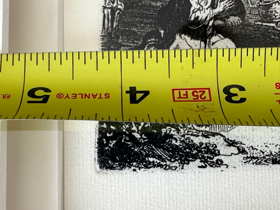 Rembrandt Van Rijn (1606-1669, Dutch) Christ And The Woman Of Samaria Etching 4.25 X 4.75 Framed 23W X 23.5H [Photo 14]