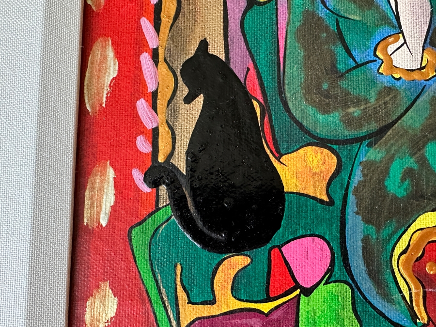 Linda Le Kinff (B. 1949, United States/France) Hand Embellished Serigraph Signed Titled 'Femme Belge' 9 X 11 Framed 16 X 18 [Photo 5]