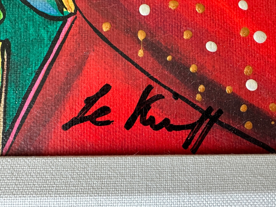 Linda Le Kinff (B. 1949, United States/France) Hand Embellished Serigraph Signed Titled 'Femme Belge' 9 X 11 Framed 16 X 18 [Photo 6]