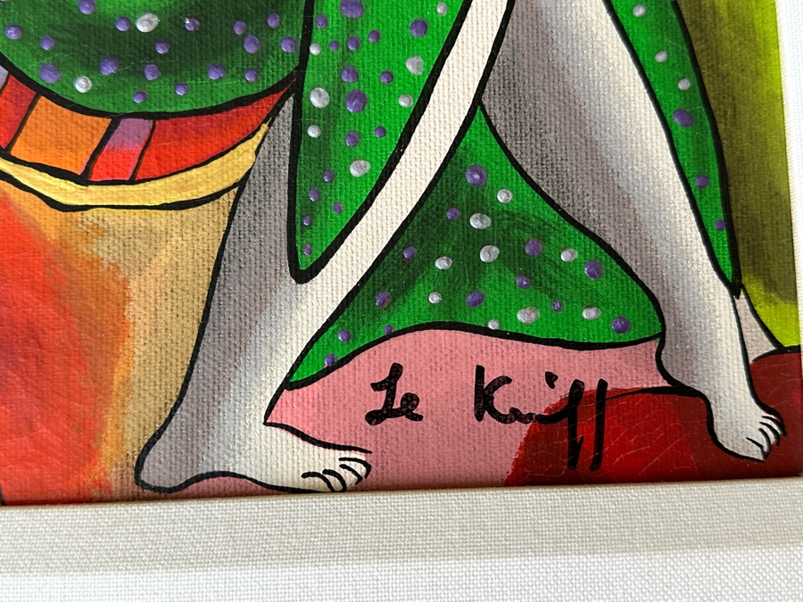 Linda Le Kinff (B. 1949, United States/France) Hand Embellished Serigraph Signed Titled 'Red Haired Woman' 9 X 11 Framed 16 X 18 [Photo 5]