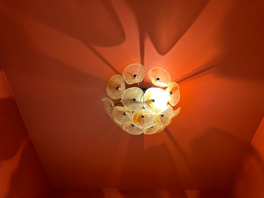 Murano Glass Crystal Flush Mounted Light Fixture 15'W [Photo 5]