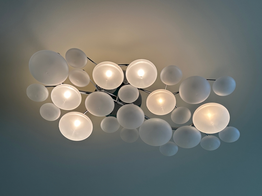 Possini Euro Lilypad Etched Glass Light Fixture 30'W x 15'D [Photo 5]