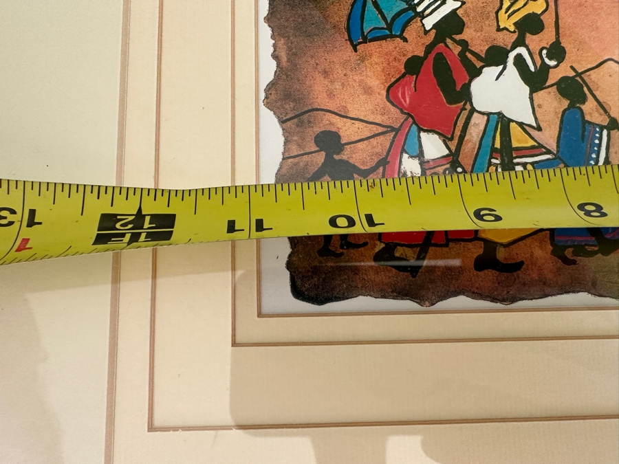 J. H. Wright South African Artist 'Family Feast' Print Hand Signed 11 X 5 Framed 25 X 25 [Photo 7]