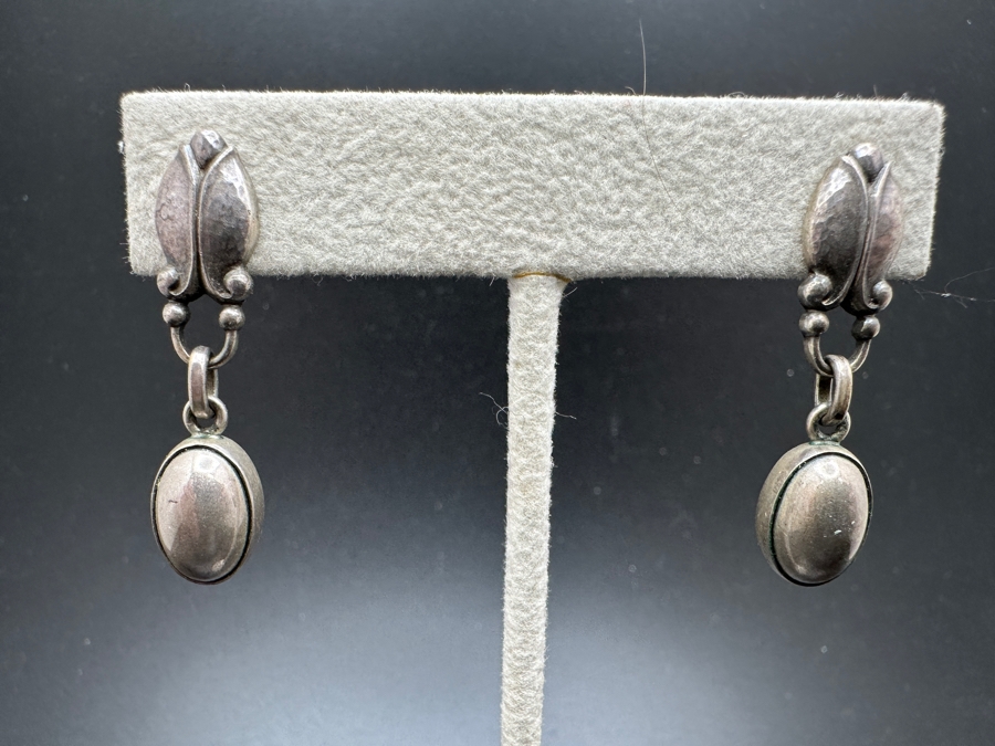 Just Added - Vintage Georg Jensen Denmark Sterling Silver Earrings 7.4g [Photo 3]