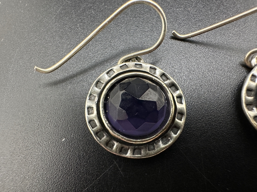 Just Added - Sterling Silver Earrings With Amethyst Stone Made In Israel 5g [Photo 3]