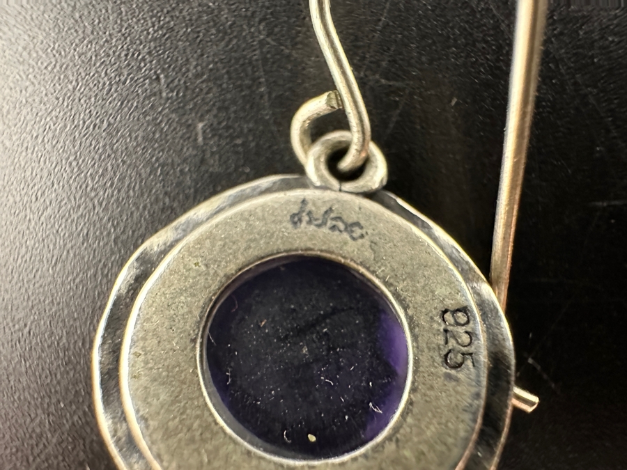 Just Added - Sterling Silver Earrings With Amethyst Stone Made In Israel 5g [Photo 5]
