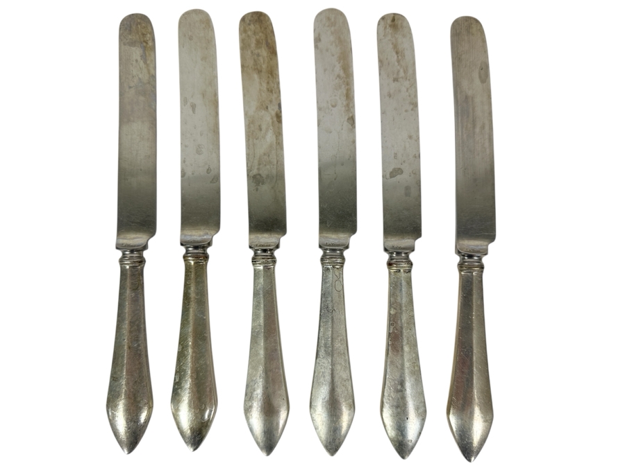 (6) La Tema Sterling Silver Handle Butter Knives 9L [Photo 1]