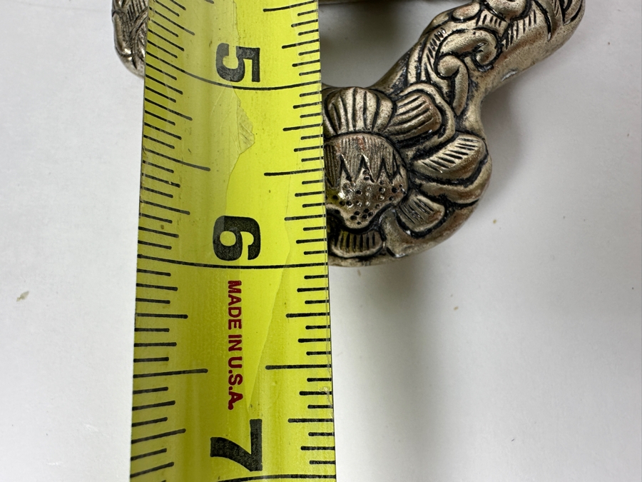 Vintage Tibetan Silver Handheld Mirror 5W X 6H [Photo 12]