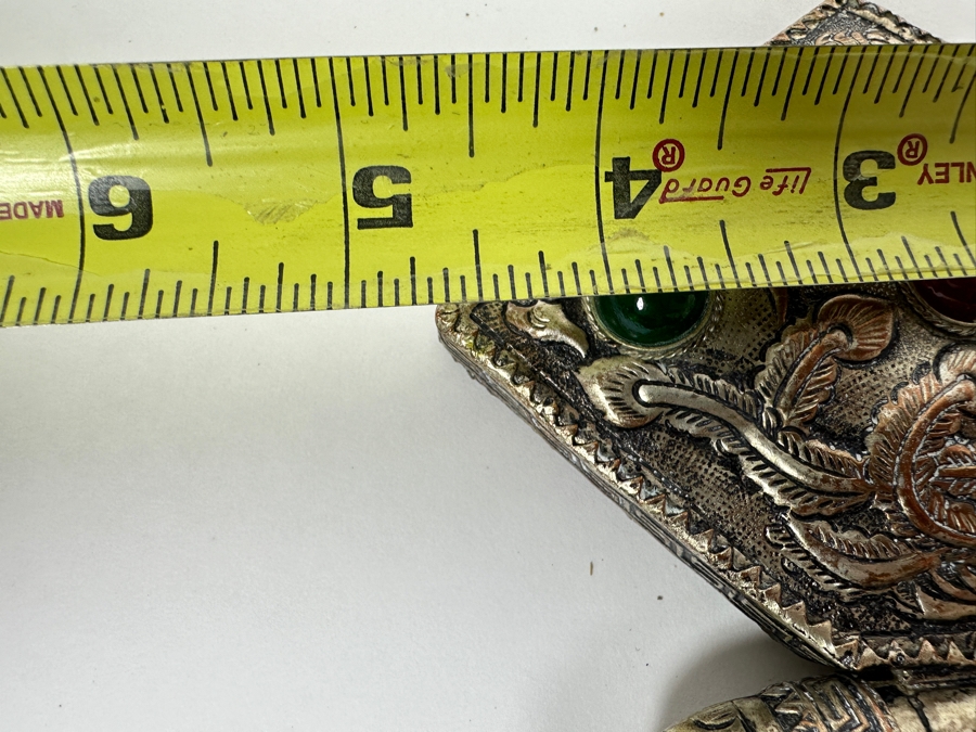 Vintage Tibetan Silver Handheld Mirror 5W X 6H [Photo 11]