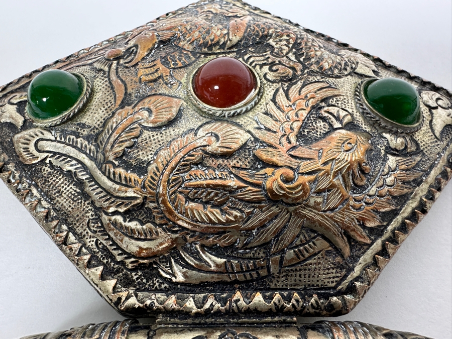 Vintage Tibetan Silver Handheld Mirror 5W X 6H [Photo 6]