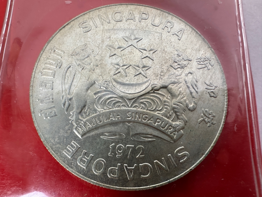 1972 Singapore $10 Dollar Silver Coin Hawk .500 Fineness 31.103g