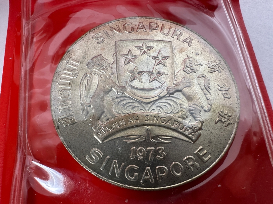 1973 Singapore $10 Dollar Silver Coin Hawk .900 Fineness 31.1g [Photo 2]