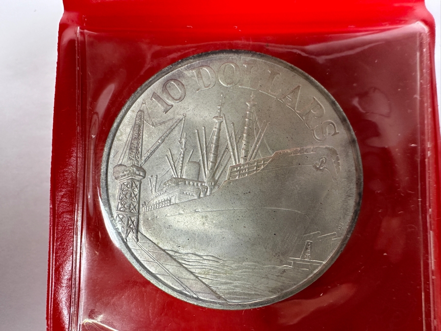 1976 Singapore $10 Dollar Silver Coin Independence .500 Fineness 31.1g [Photo 4]