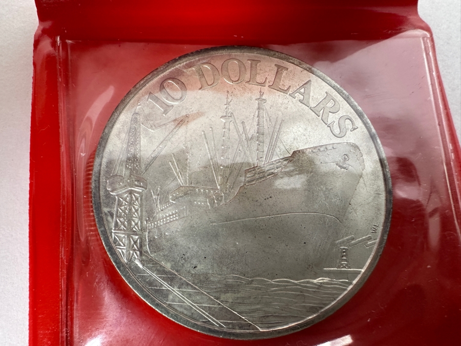 1976 Singapore $10 Dollar Silver Coin Independence .500 Fineness 31.1g [Photo 3]