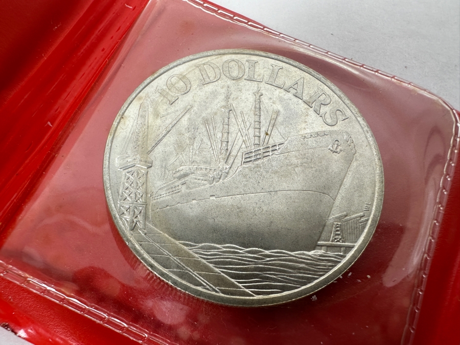 1977 Singapore $10 Dollar Silver Coin Independence .500 Fineness 31.1g [Photo 3]