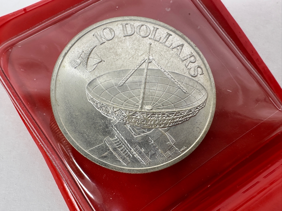 1978 Singapore $10 Dollar Silver Coin Communications Satellites .500 Fineness 31.1g [Photo 3]