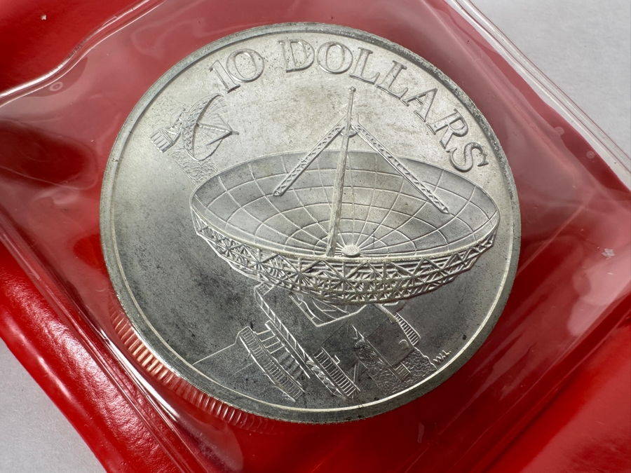 1979 Singapore $10 Dollar Silver Coin Communications Satellites .500 Fineness 31.1g [Photo 2]