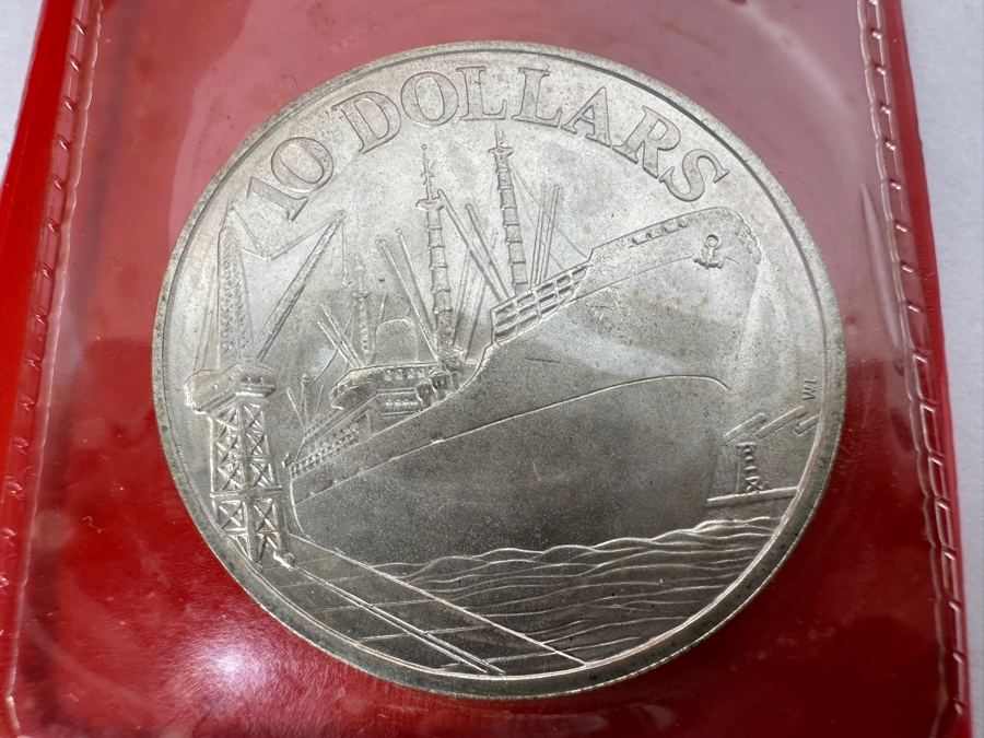 1977 Singapore $10 Dollar Silver Coin Independence .500 Fineness 31.1g [Photo 2]