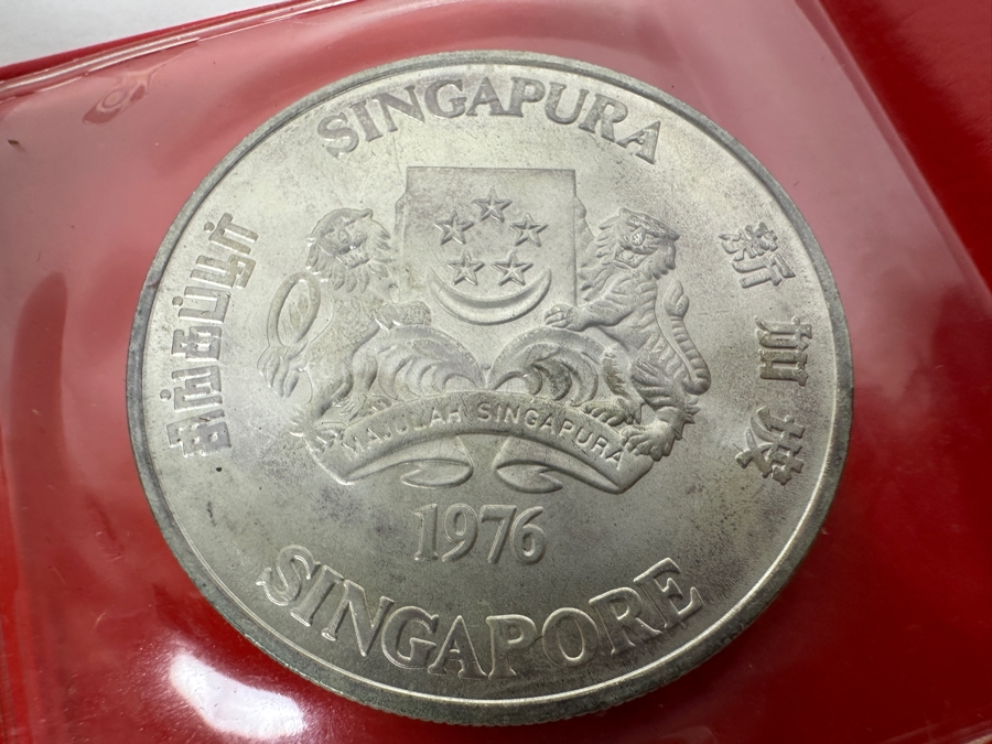 1976 Singapore $10 Dollar Silver Coin Independence .500 Fineness 31.1g [Photo 1]