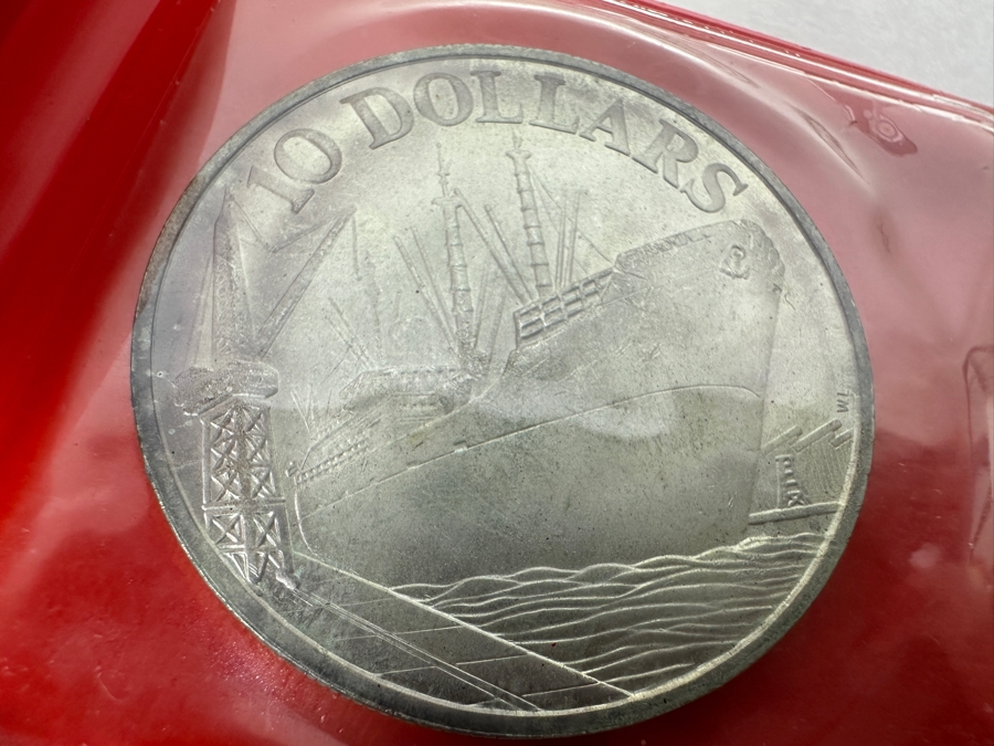 1976 Singapore $10 Dollar Silver Coin Independence .500 Fineness 31.1g [Photo 3]
